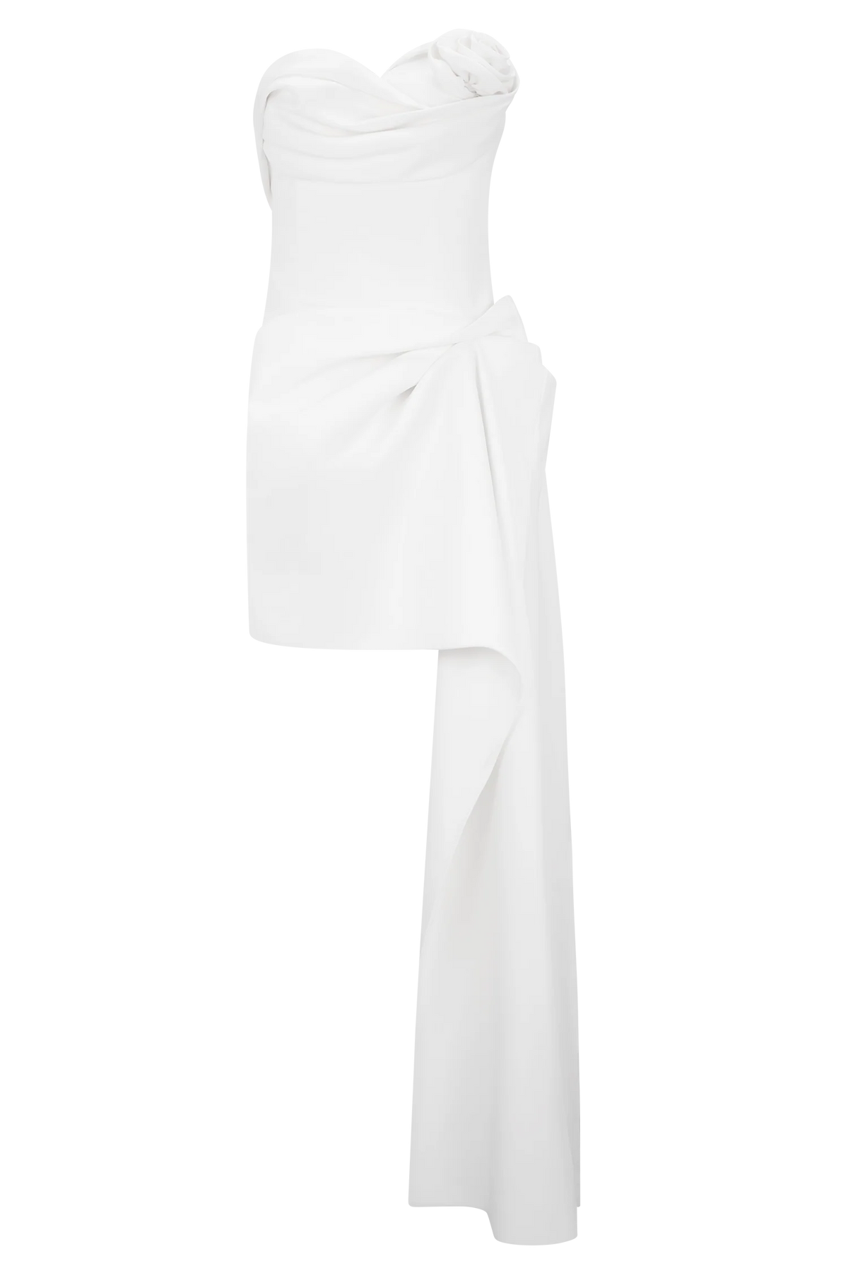 Evianna Strapless Gathered Mini Dress White