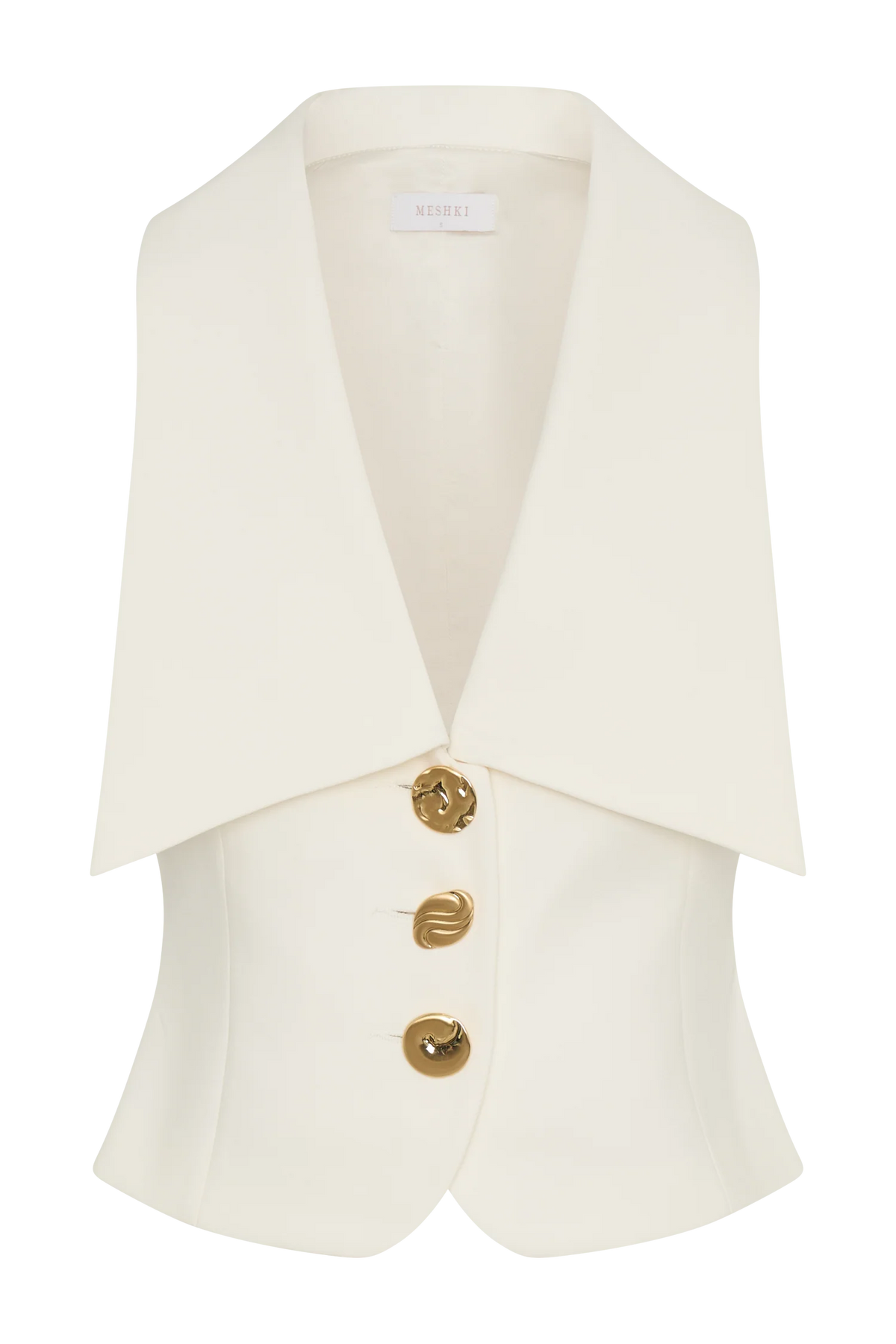 Alix Mixed Button Vest Ivory