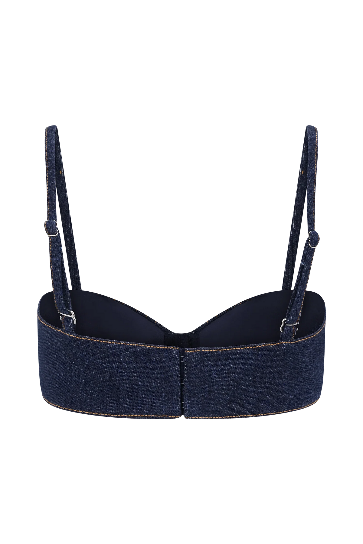 Belle Denim Cropped Bralette Indigo Blue