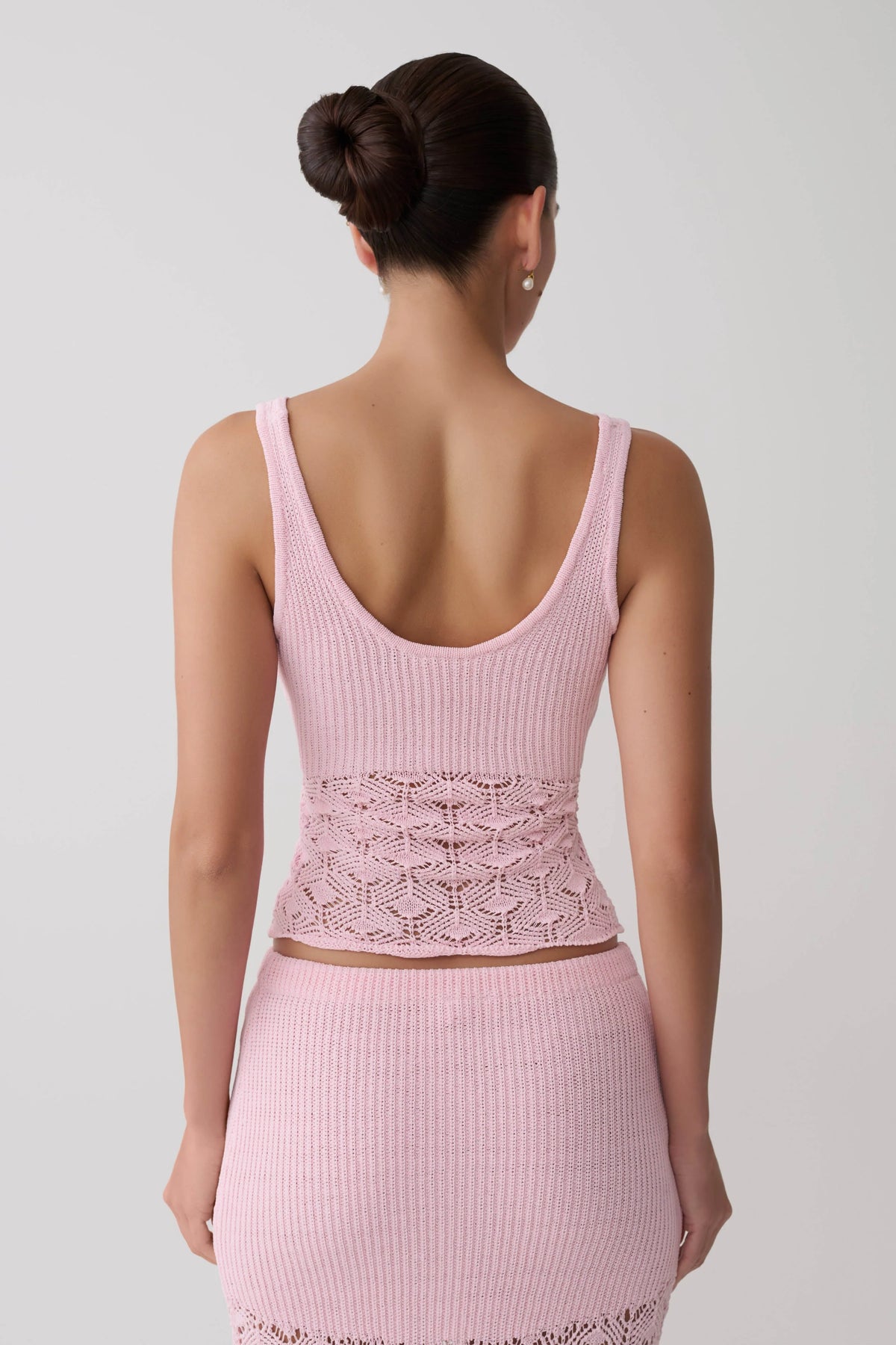 Atlantis Crochet Knit Top Baby Pink