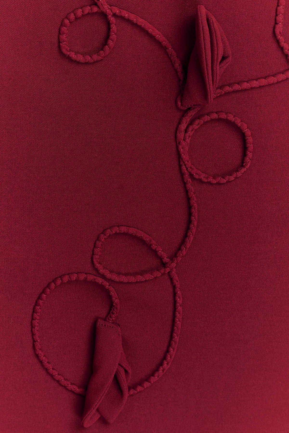 Skyler Suiting Embroidered Mini Dress Wine