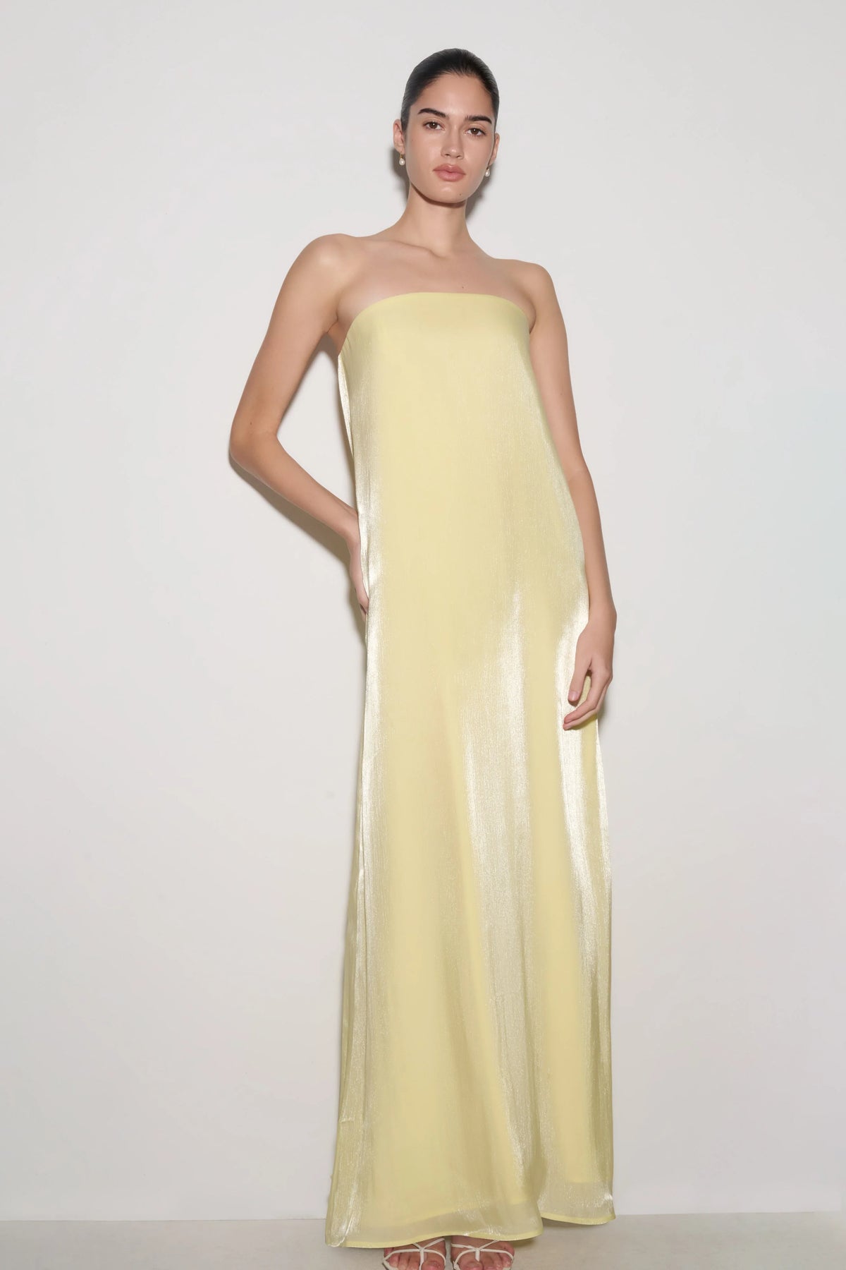 Olivia Strapless Maxi Dress Lemon