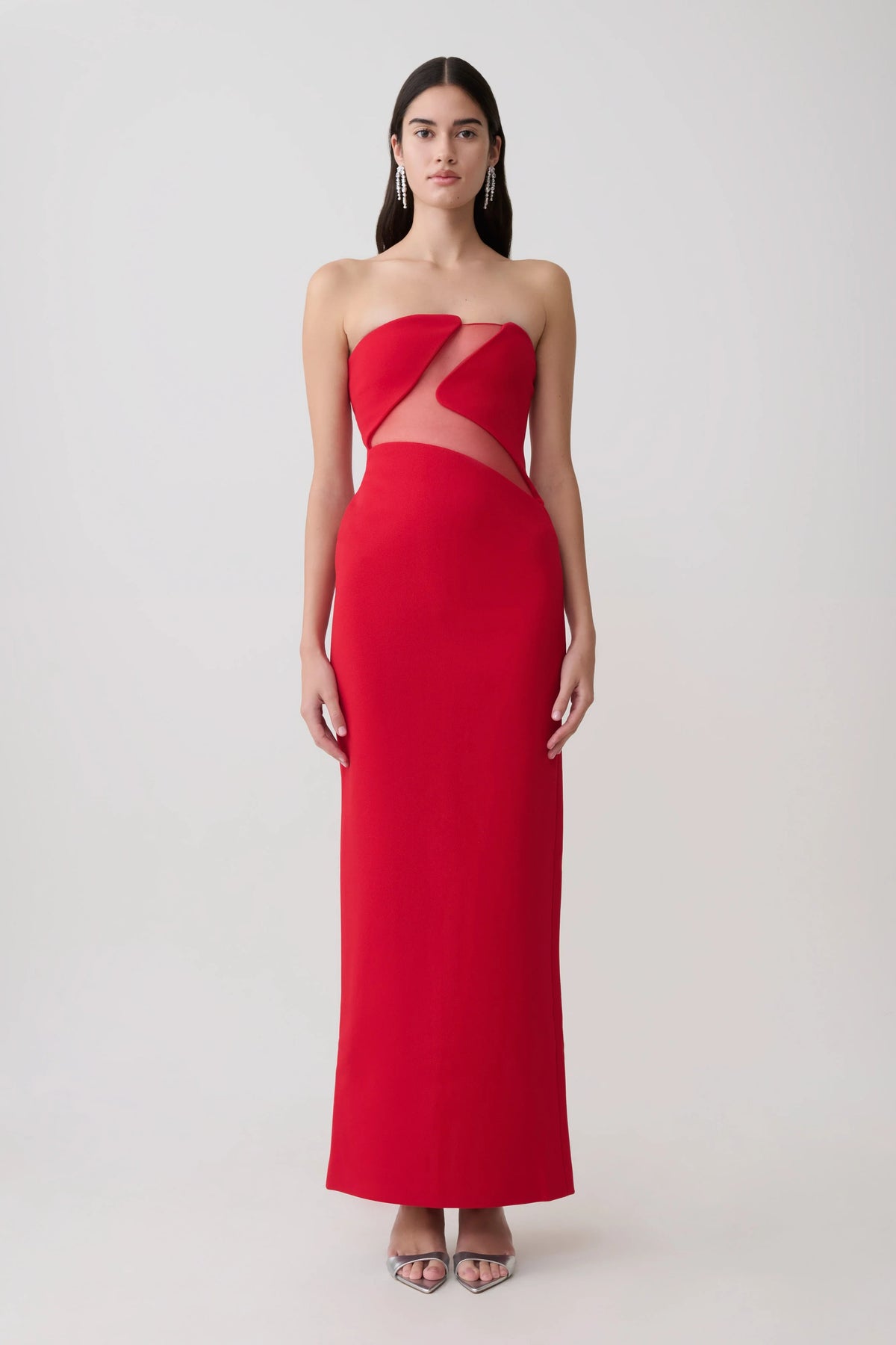 Lianne Strapless Maxi Dress Red