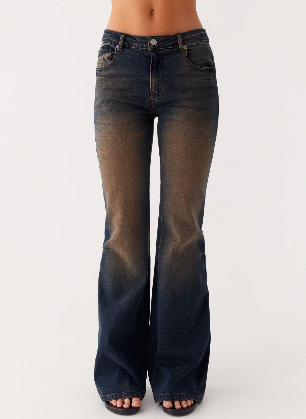 Oregon Flared Denim Jeans Dirty Black Wash