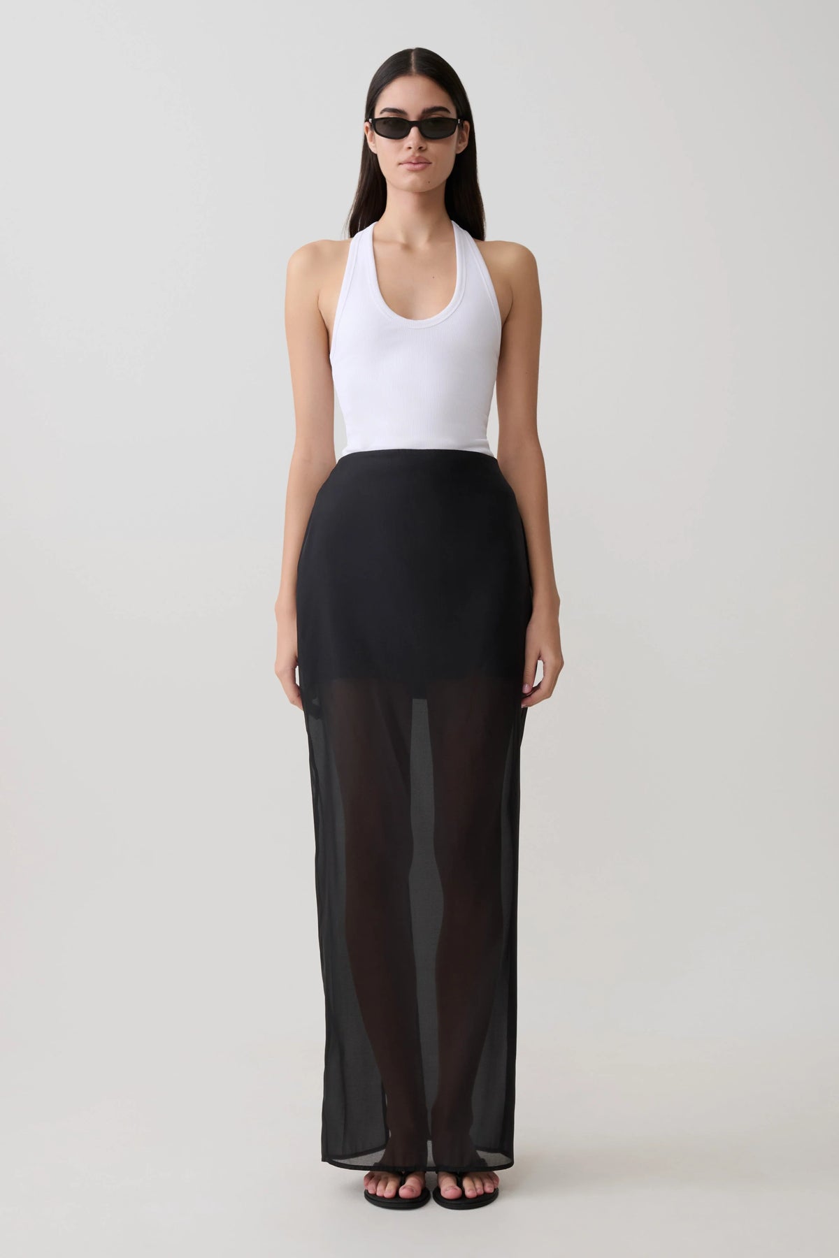Ximena Organza Maxi Skirt Black