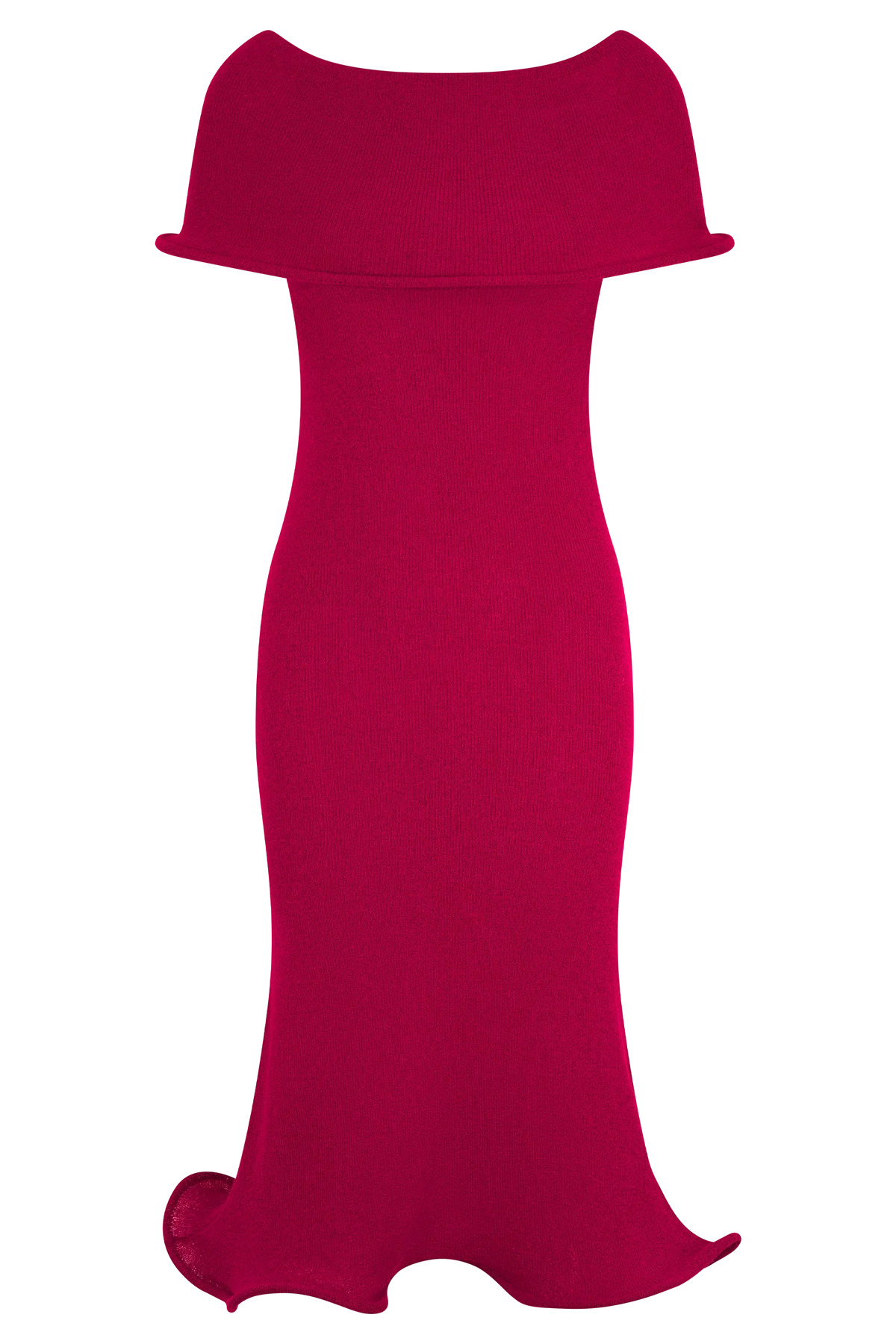 Molly Off Shoulder Knit Midi Dress Raspberry