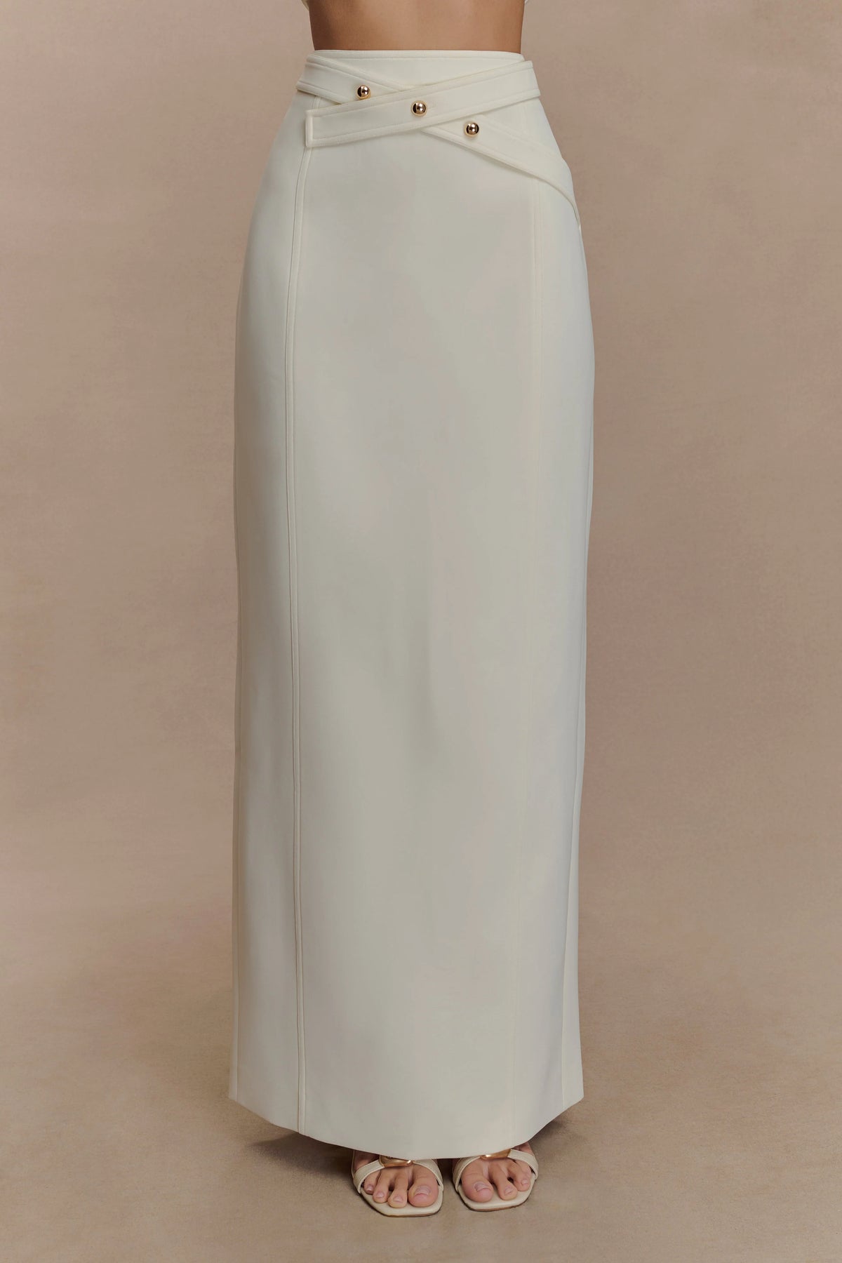 Angelie Suiting Maxi Skirt Ivory