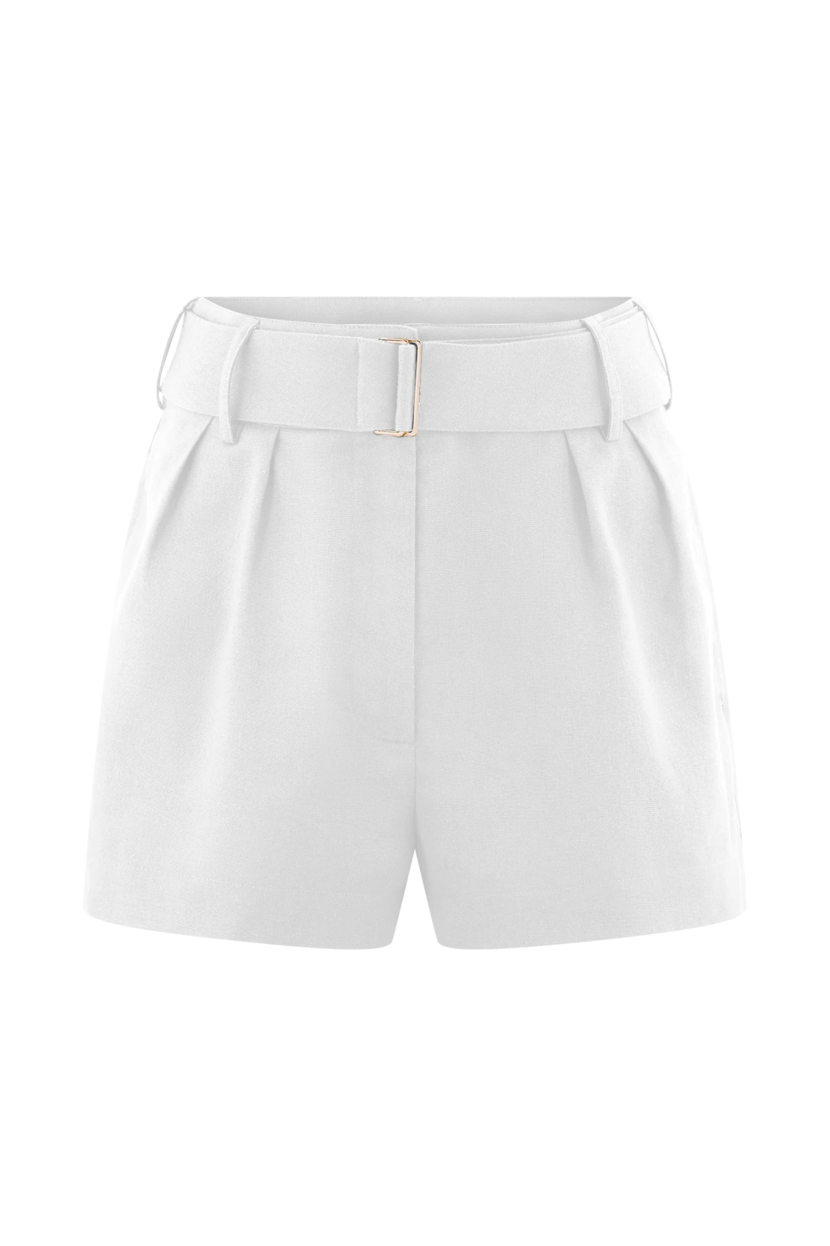Scout Linen Belted Shorts White