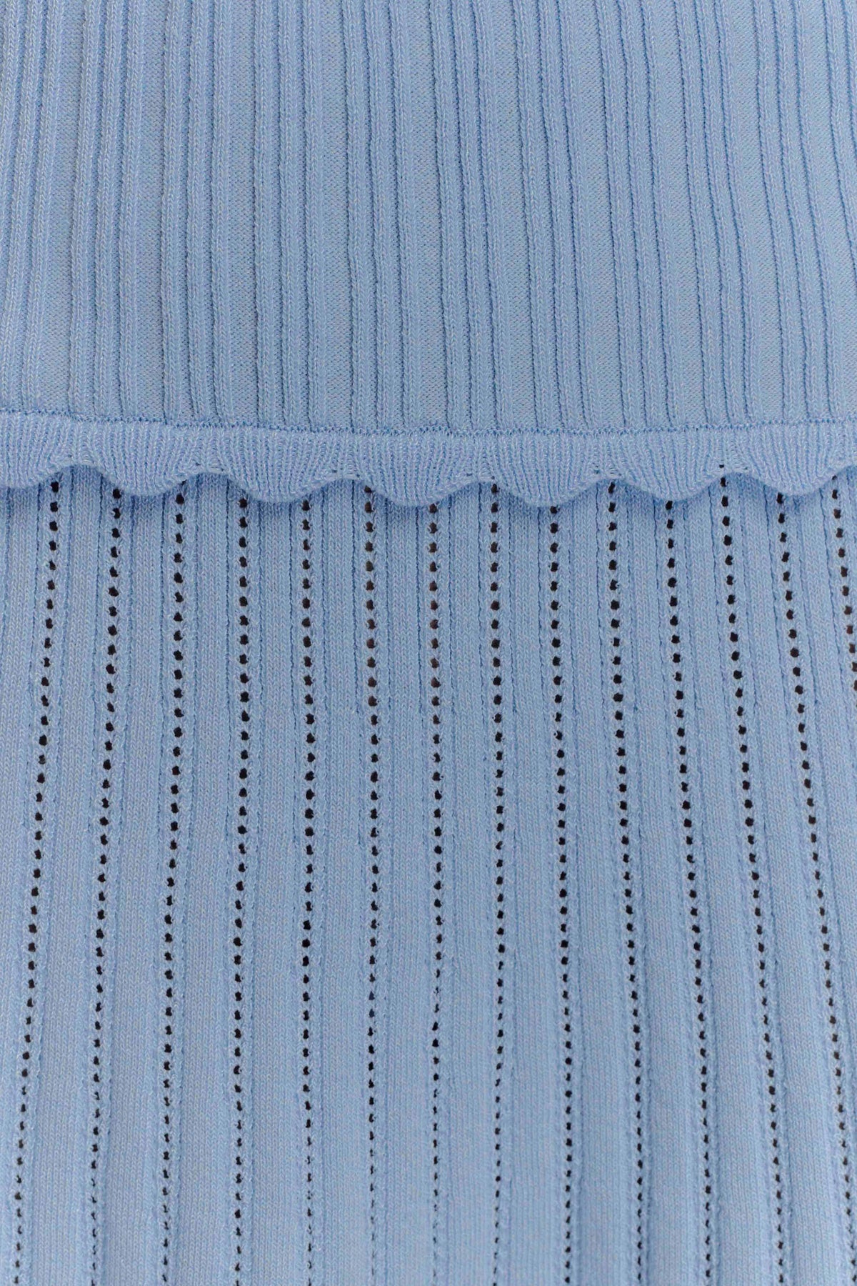 Indy Pointelle Knit Top Cornflower Blue