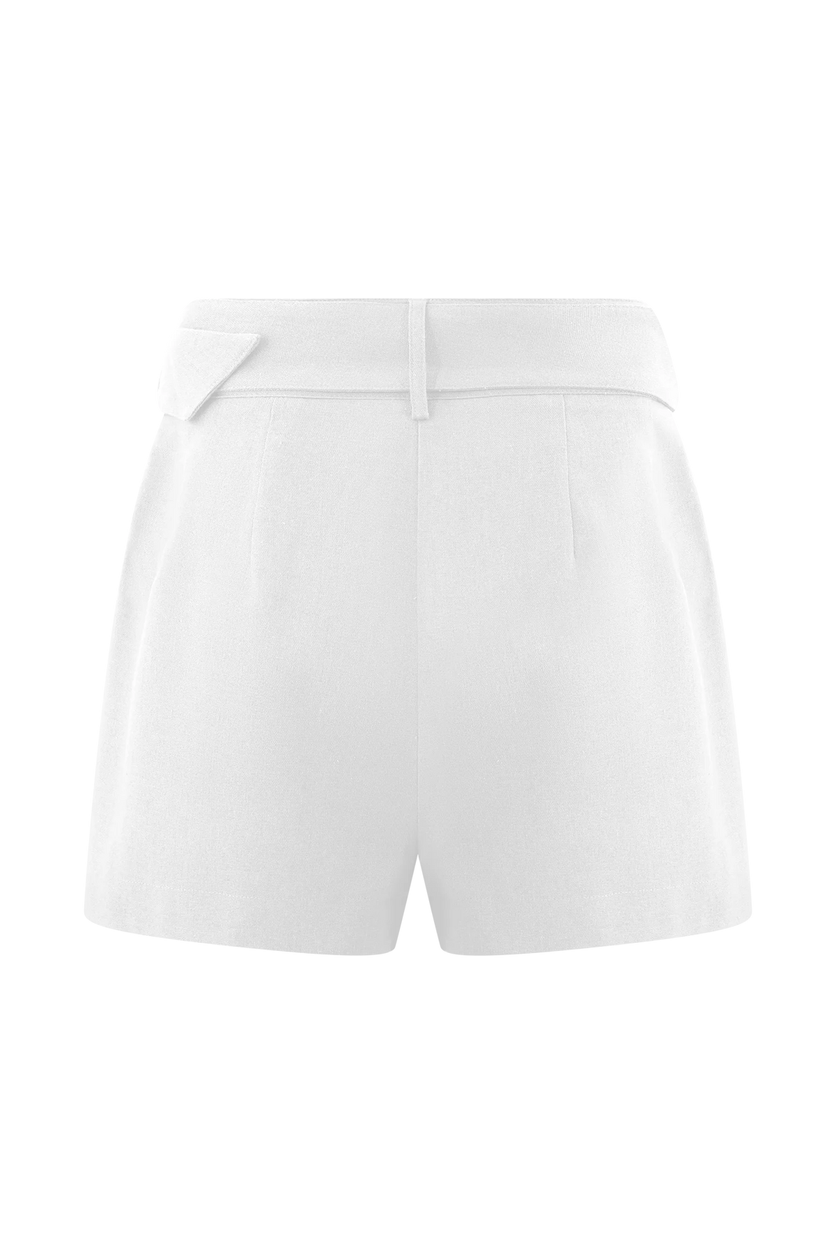 Scout Linen Belted Shorts White
