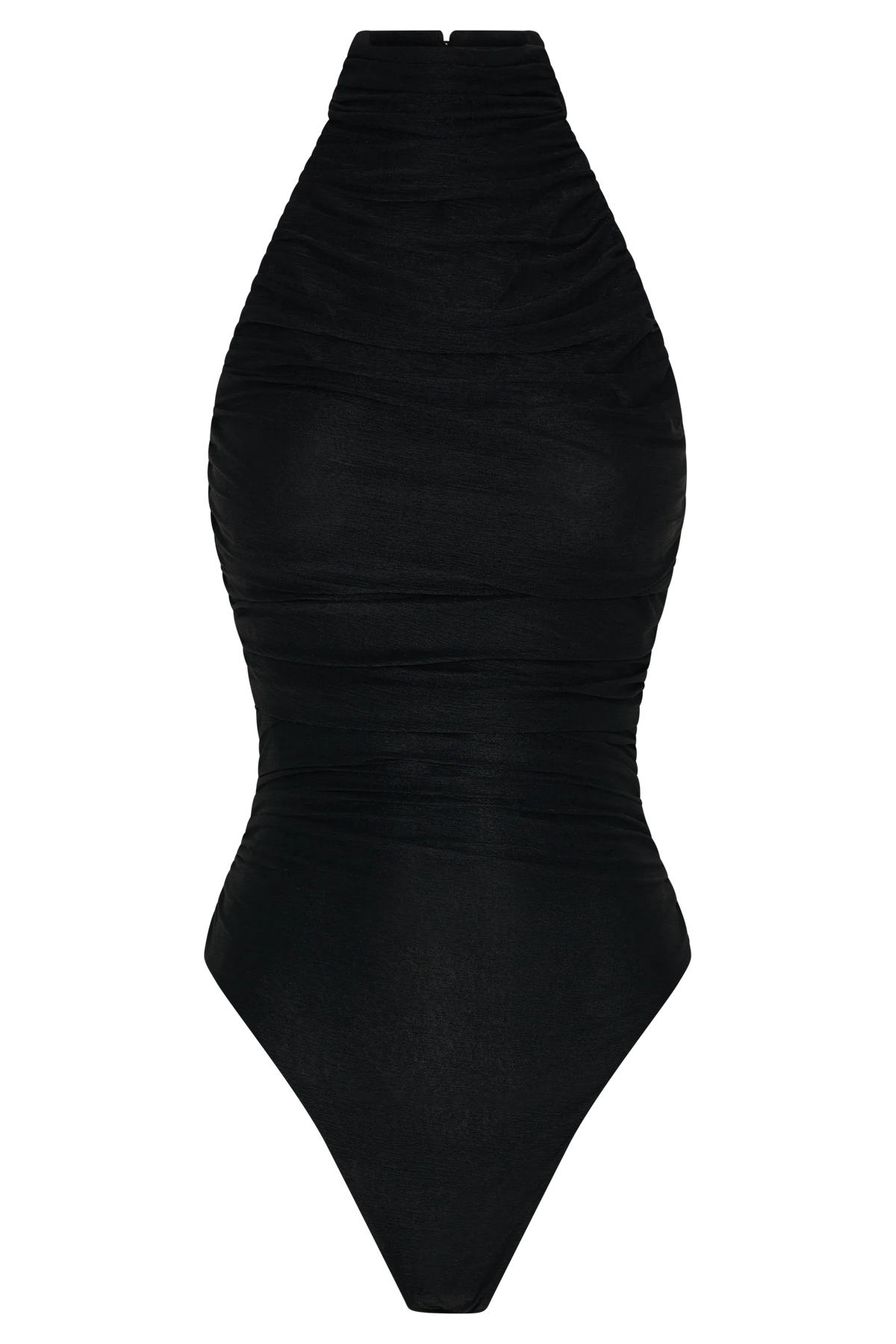 Matilda Ruched Mesh Bodysuit Black