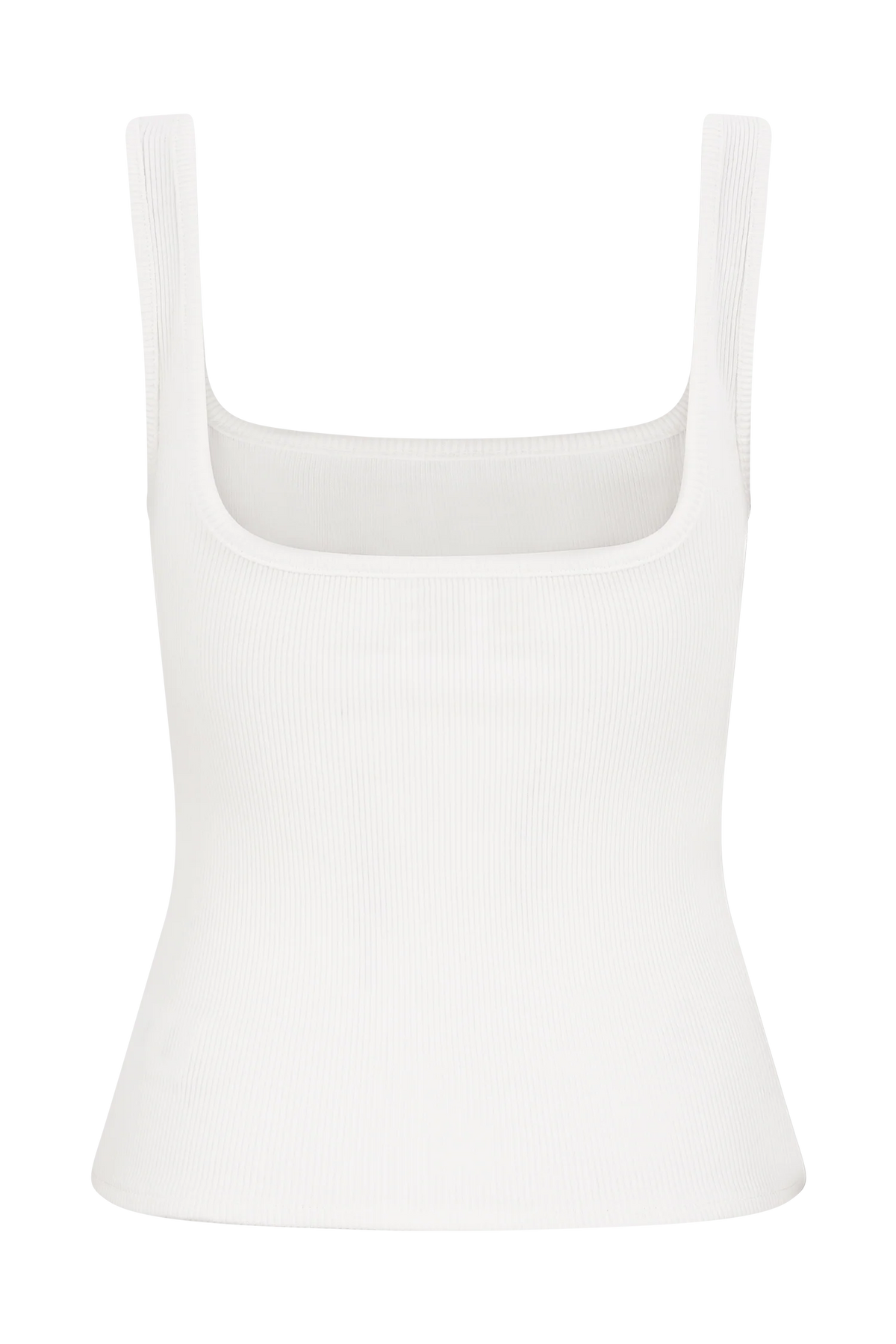 Aisling Ribbed Square Neck Sleeveless Top Ivory