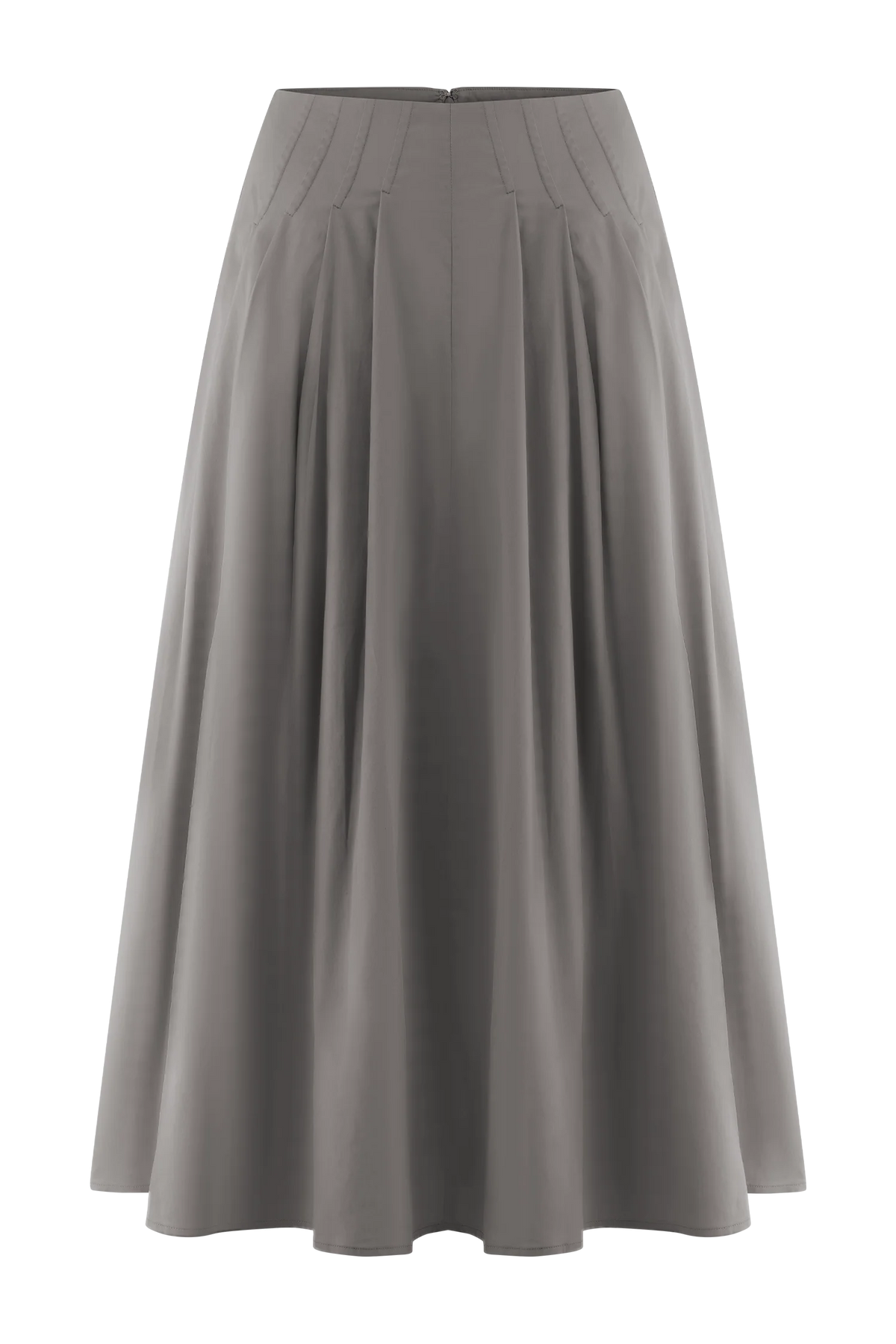 Mae A Line Midi Skirt Pebble Brown