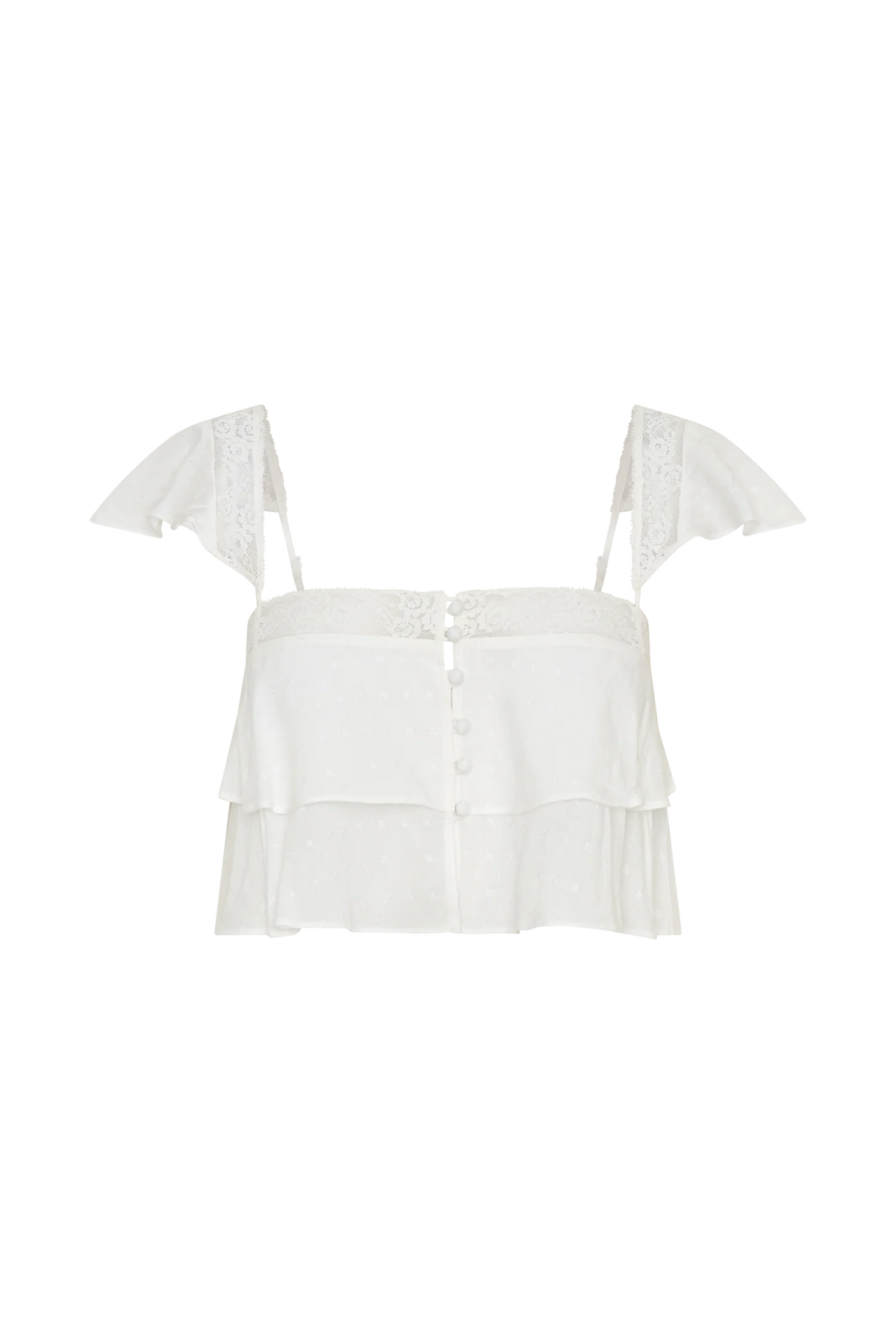 Skylar Lace Sleeveless Crop Top White