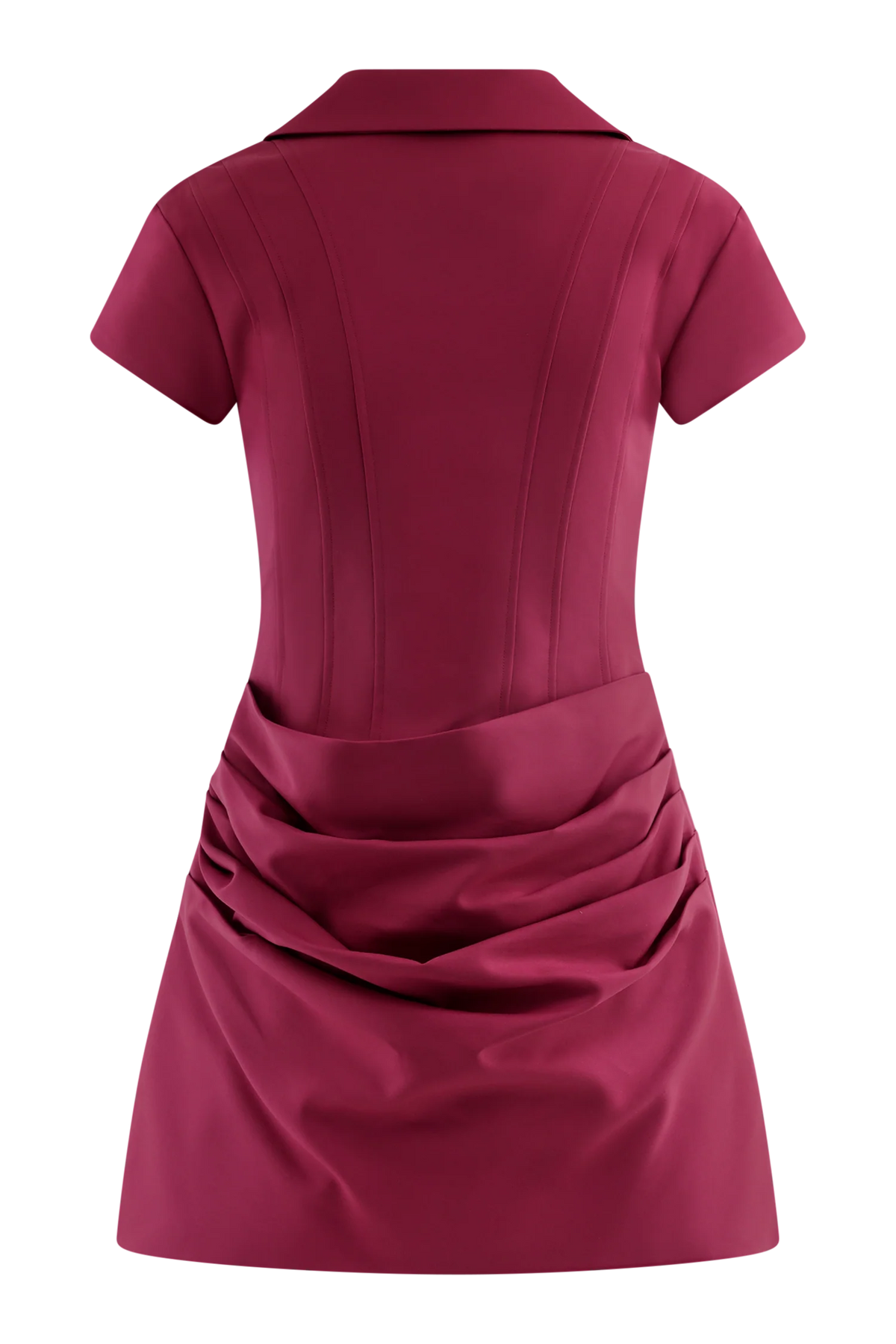 Tarryn Collared Cotton Mini Dress Dragonfruit