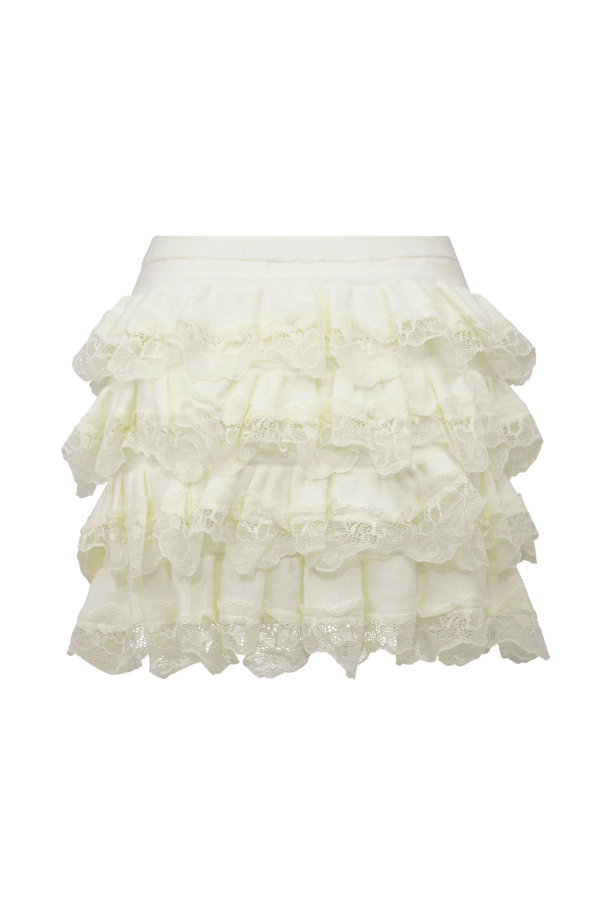 Margaret Lace Ruffle Mini Skort Cream