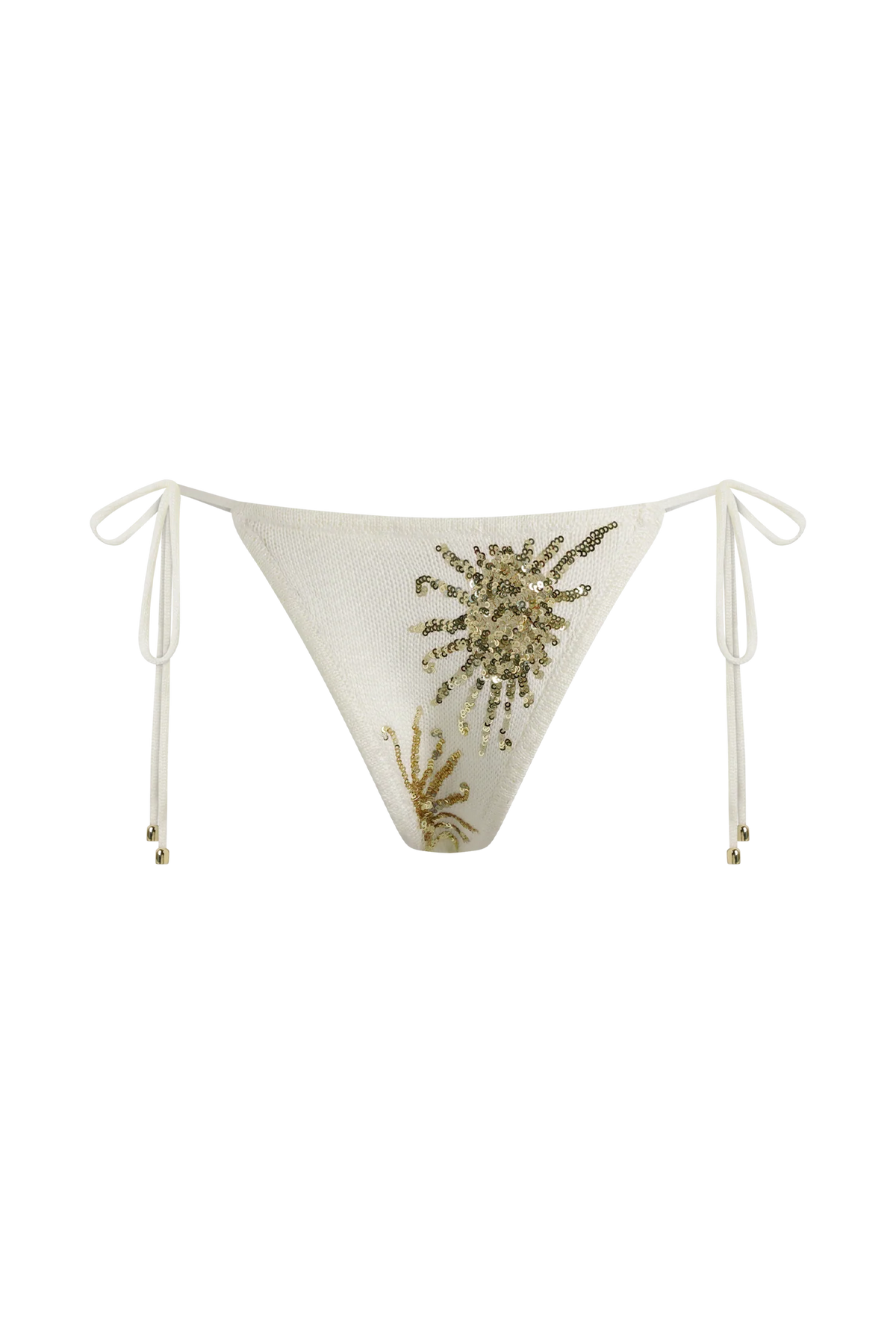 Huntleigh Crochet Bikini Bottom White Gold Sunshine Print