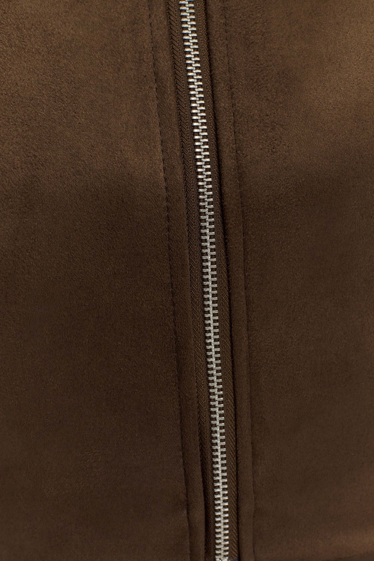 Hayes Faux Suede Collared Jacket Chocolate