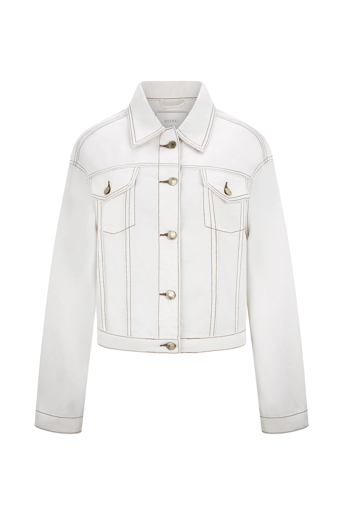 Kirra Cinched Denim Jacket White