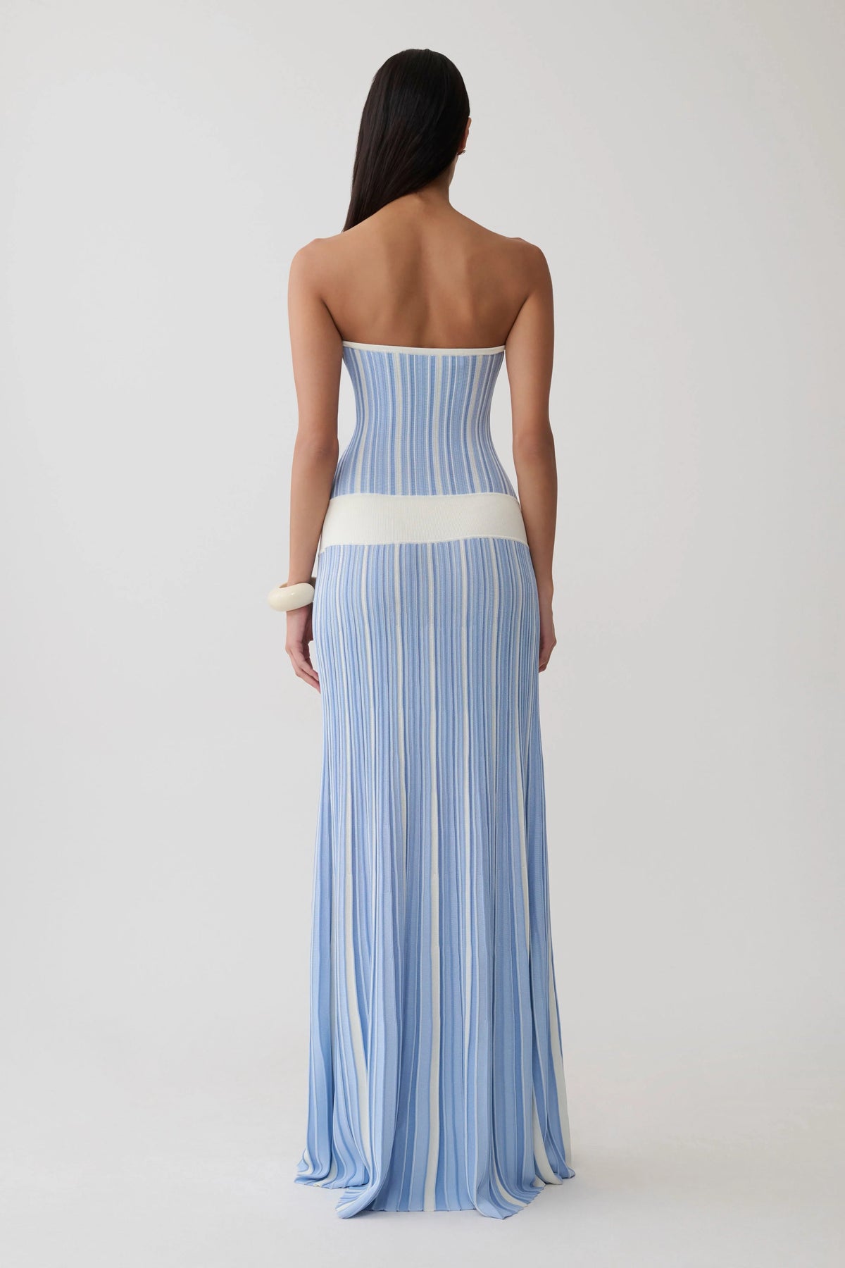 Joyce Stripe Maxi Knit Dress Blue