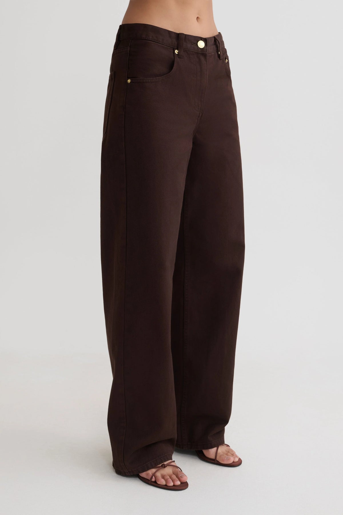 Mannon Mid Rise Denim Jeans Chocolate