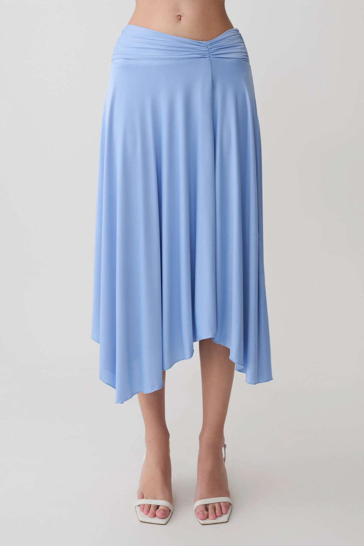Luu Slinky Midi Skirt Sea Blue