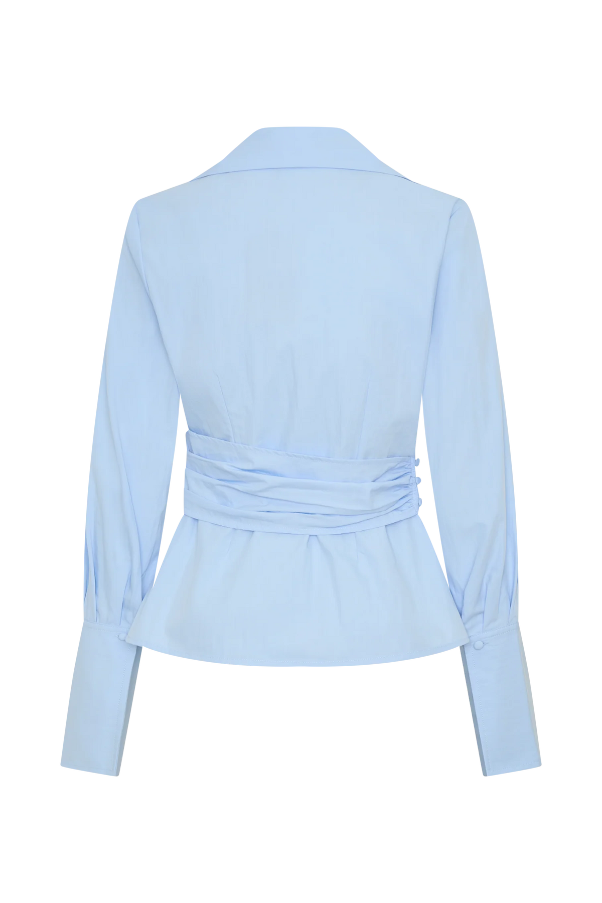 Eugenia Wrap Cotton Shirt Blue