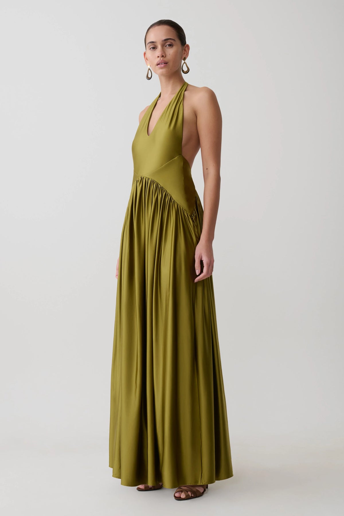 Cypress Halter Maxi Dress Olive