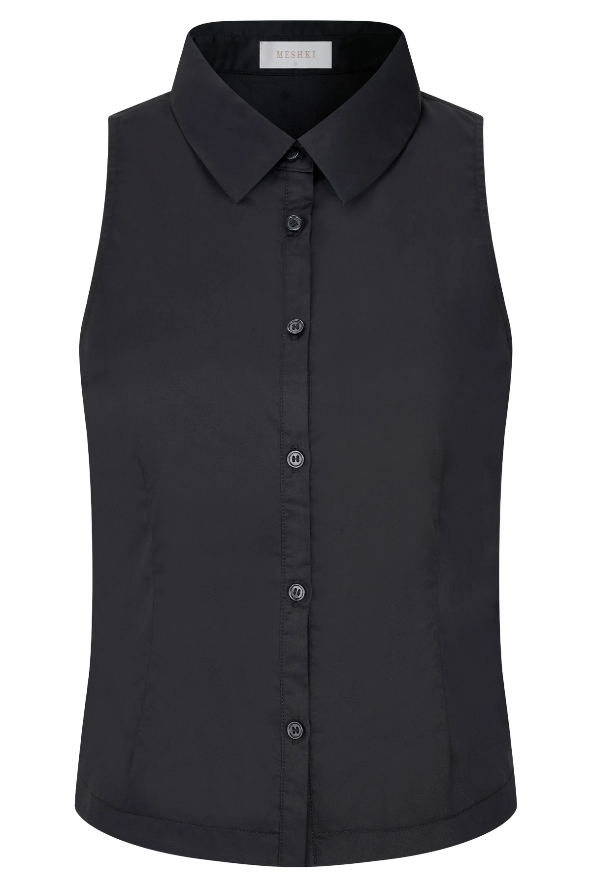 Selene Sleeveless Halter Shirt Black