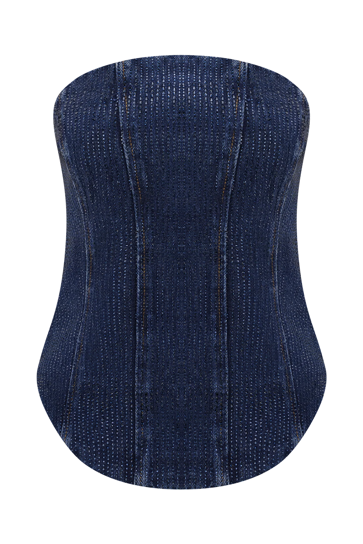 Monte Strapless Diamante Denim Corset Midnight Blue