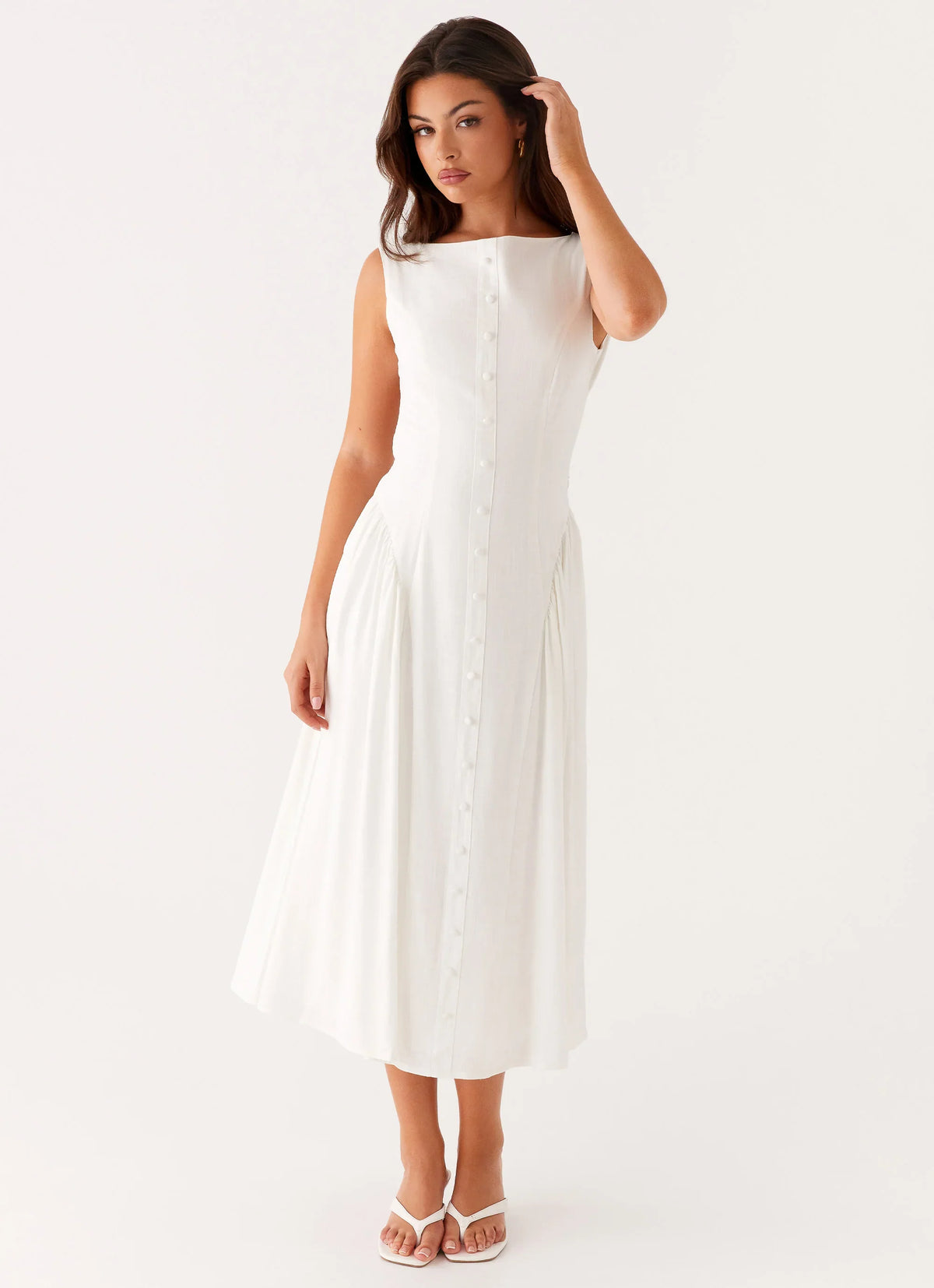 Maylah Midi Dress White