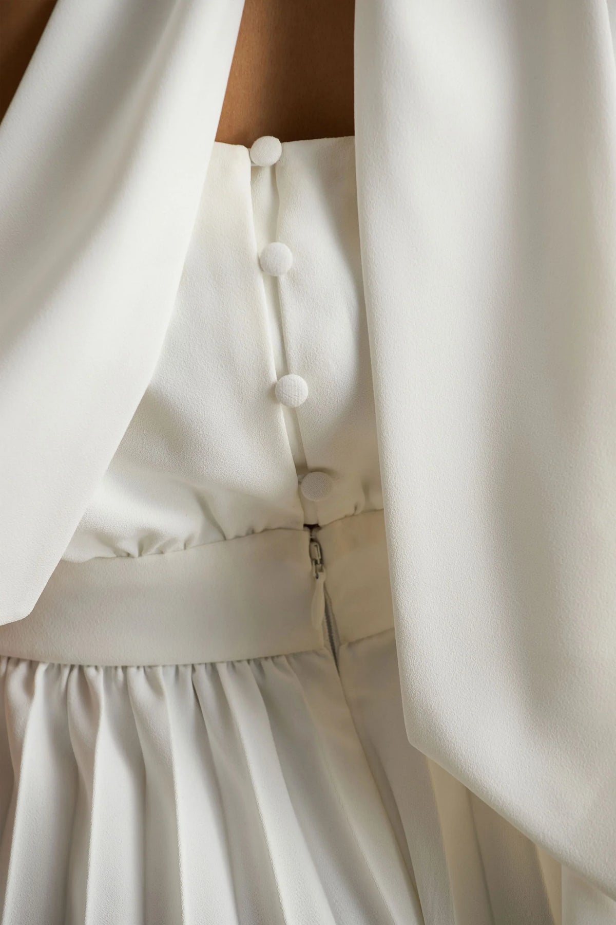 Paradise White Cape Sleeve Jumpsuit