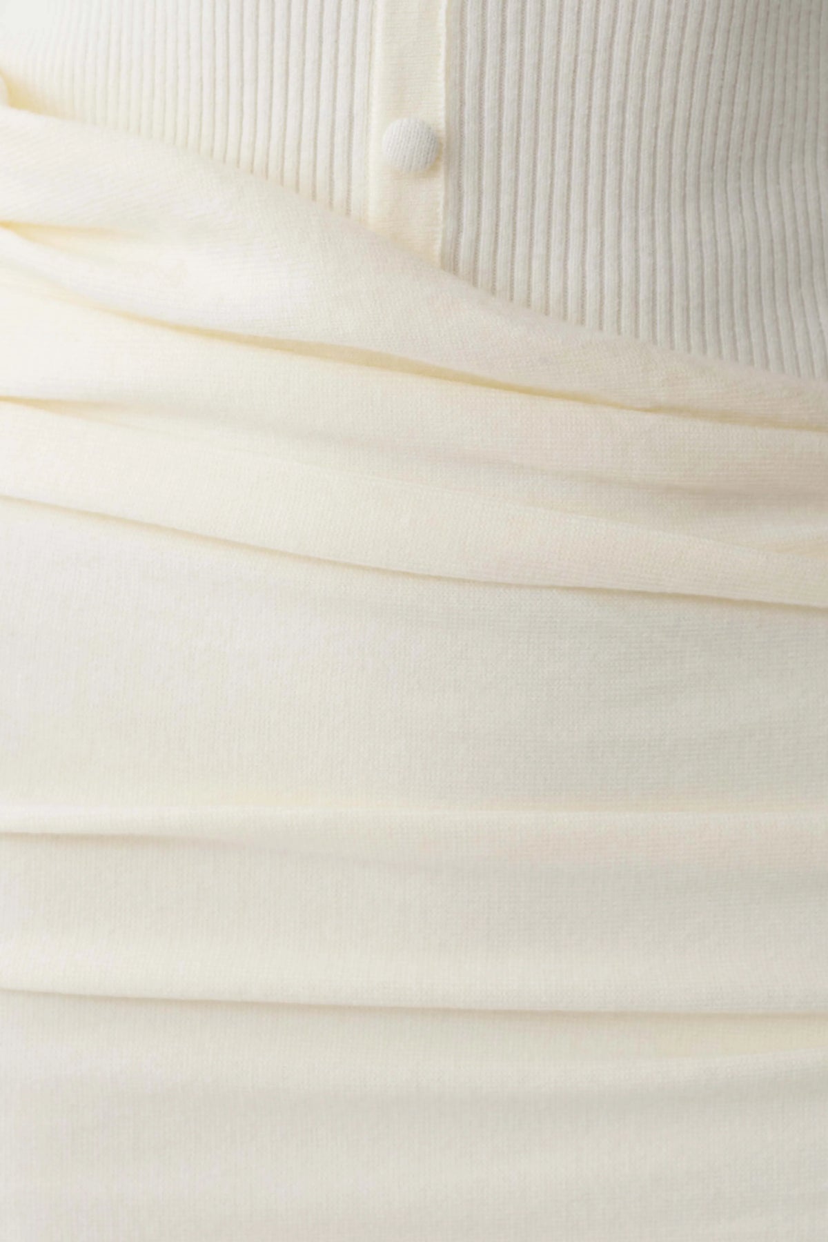 Agness Long Sleeve Button Up Knit Dress Ivory