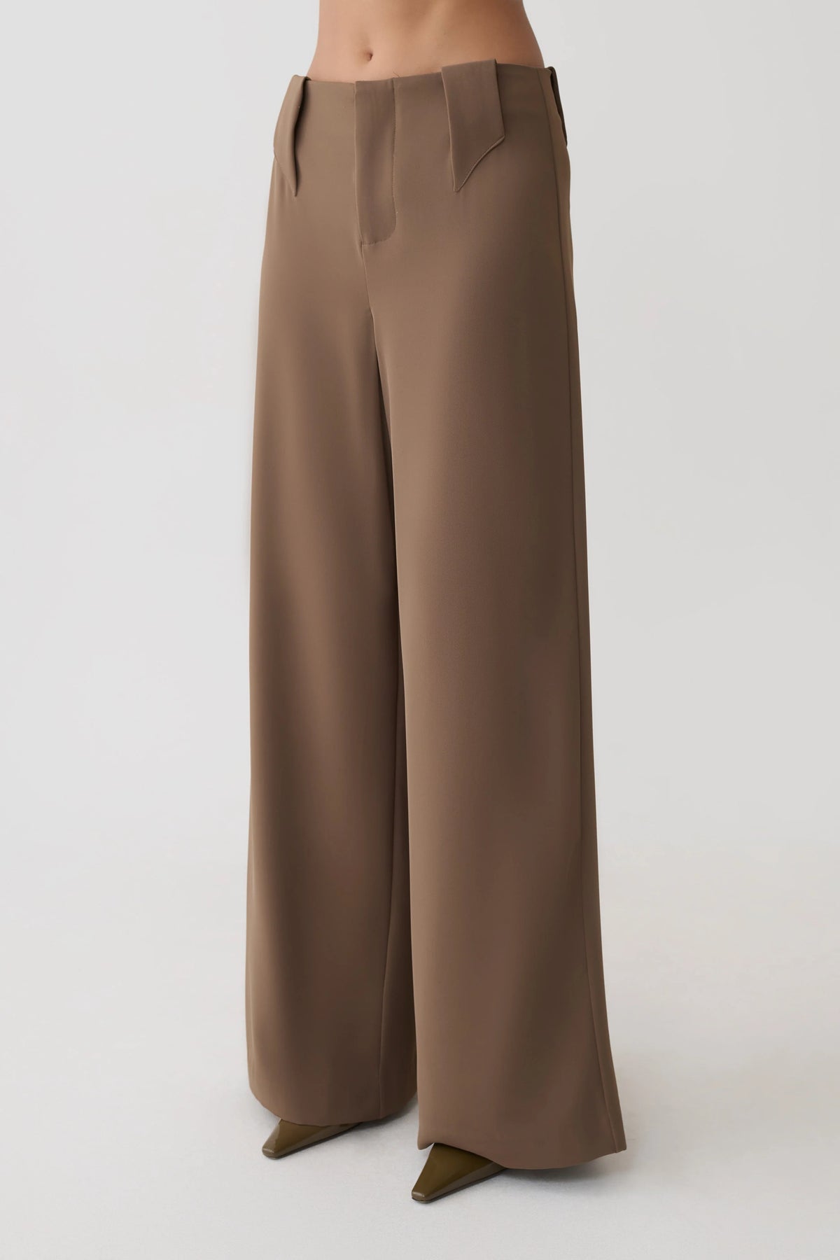Arlo Wide Leg Suiting Trouser Cacao Brown