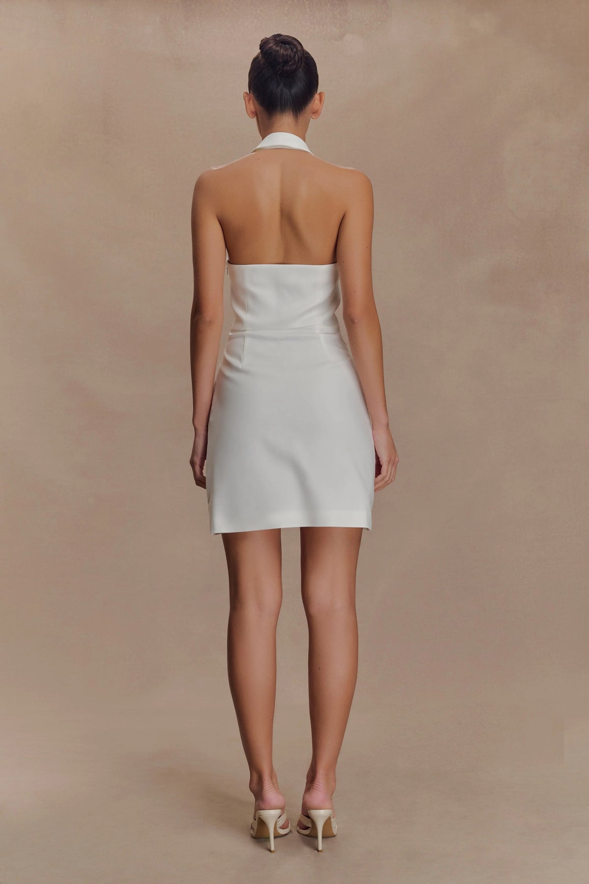 Ruth Cotton Halter Mini Dress Ivory