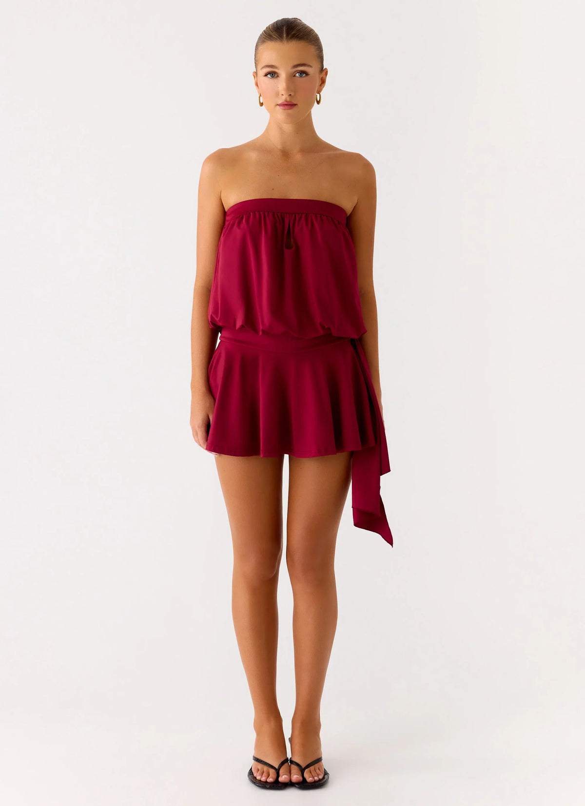 Forever Young Mini Dress Dark Cherry