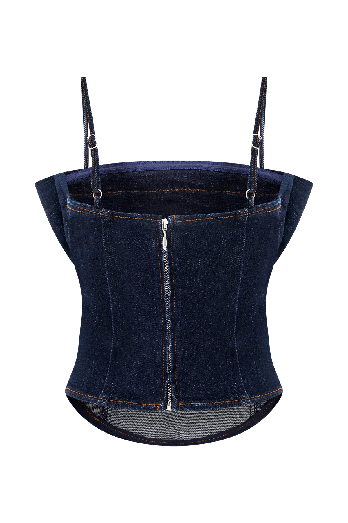 Cecilia Denim Frill Corset Indigo Blue