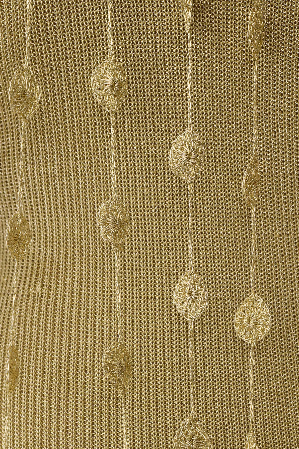 Shami Lurex Maxi Dress With Flowers Gold