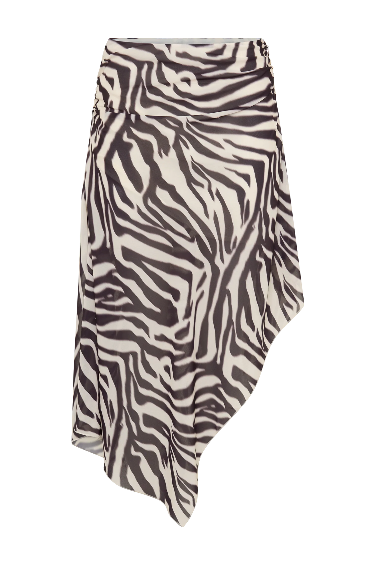Lana Chiffon Midi Skirt Abstract Zebra Print