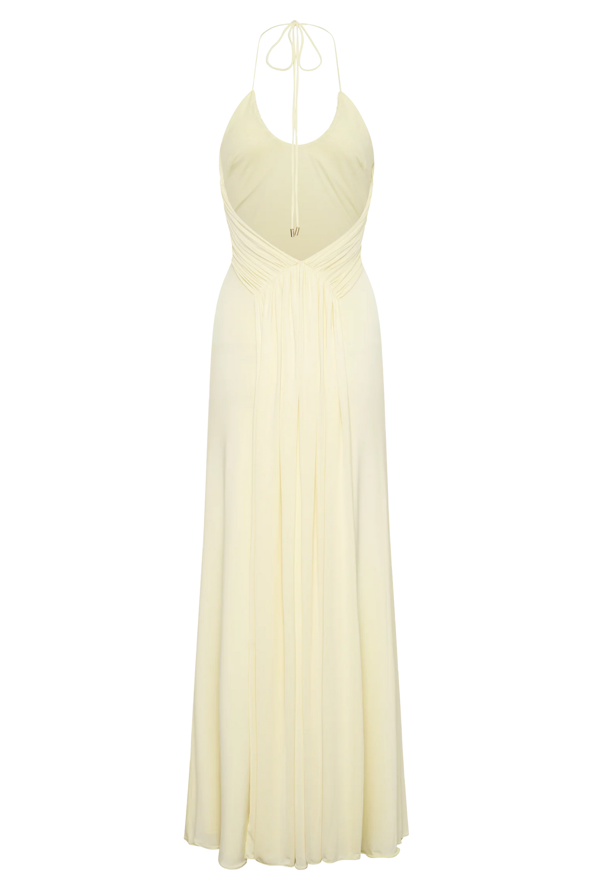 Maely Gathered Slinky Maxi Dress Lemon