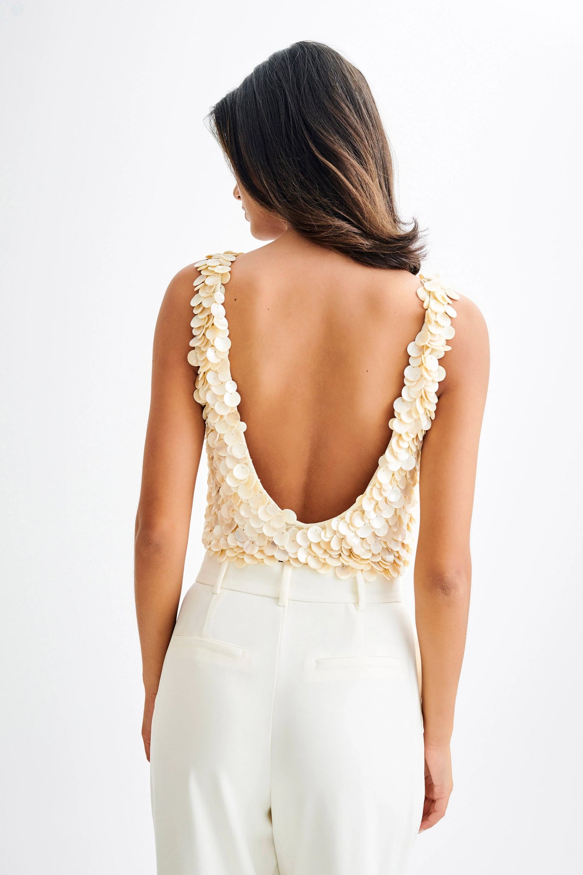 Willow Mother Of Pearl Halter Top Pearl