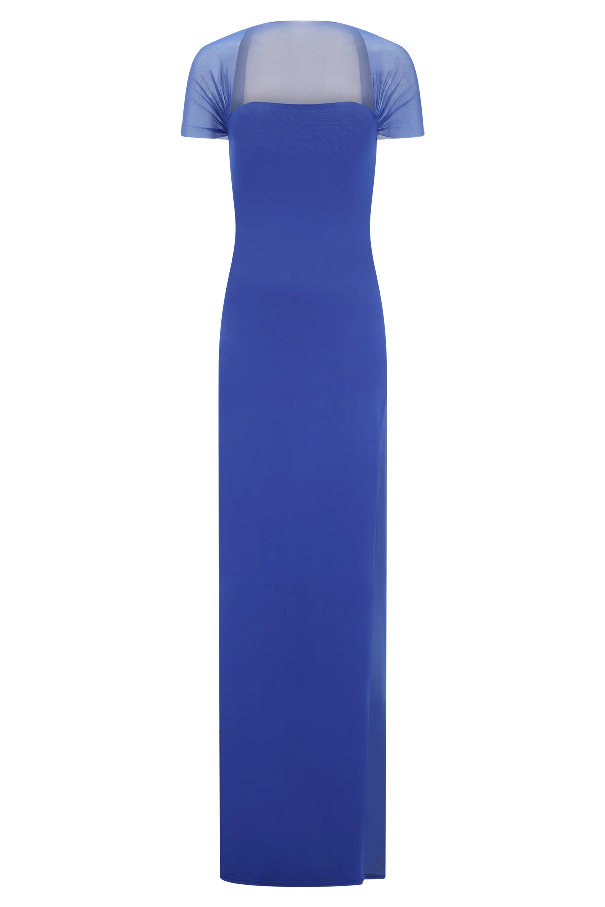 Wyatt Slinky And Mesh Maxi Dress Cobalt Blue