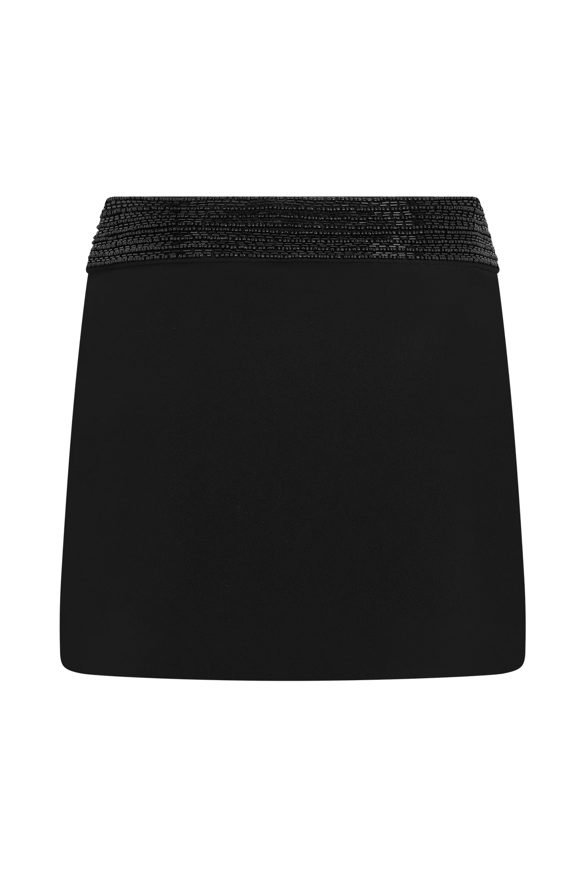 Emilia Beaded Waistband Mini Skirt Black