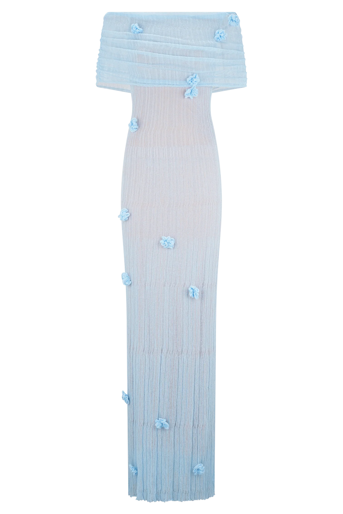 Brynn Orchid Knit Maxi Dress Baby Blue