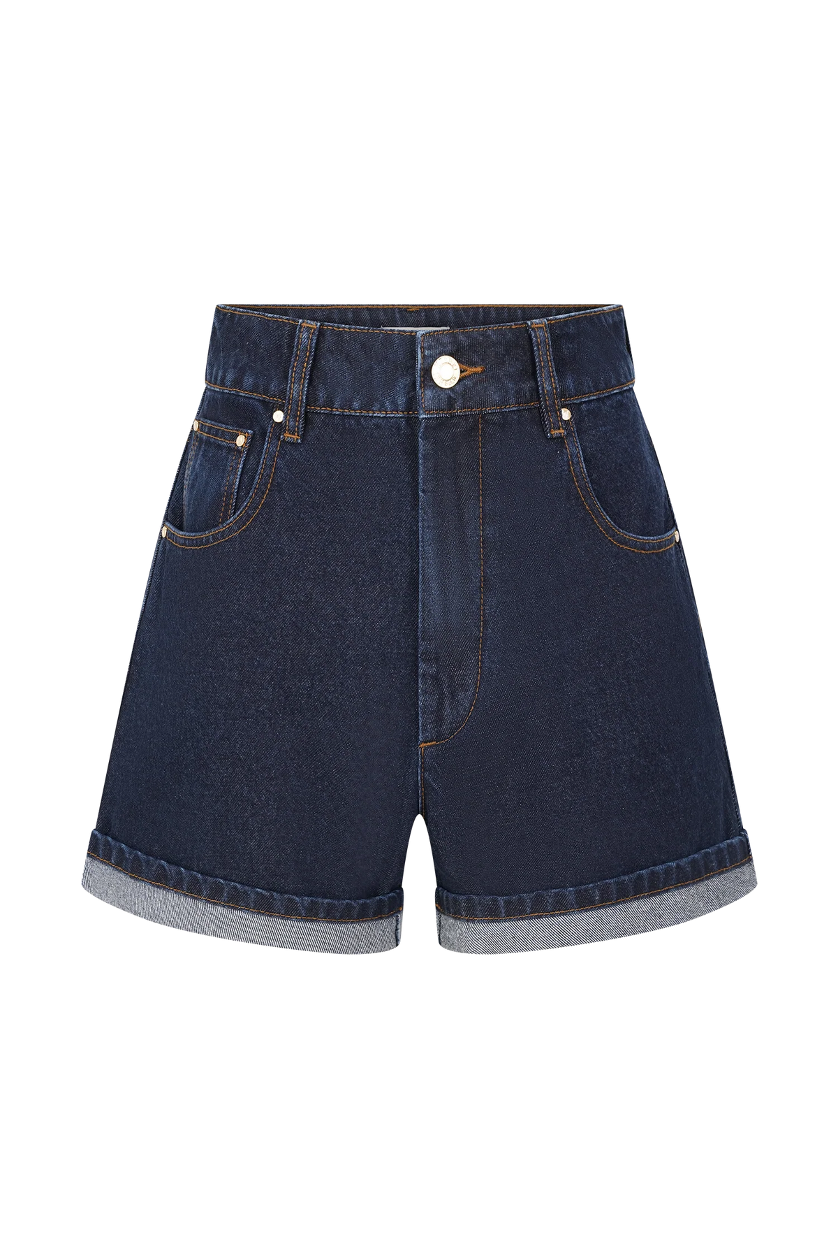 Carlene Cuffed Denim Shorts Indigo Blue