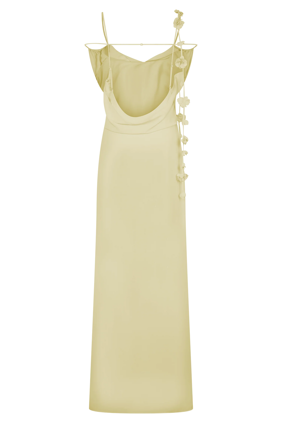 Rosalie Floral Chiffon Maxi Dress Pastel Lemon
