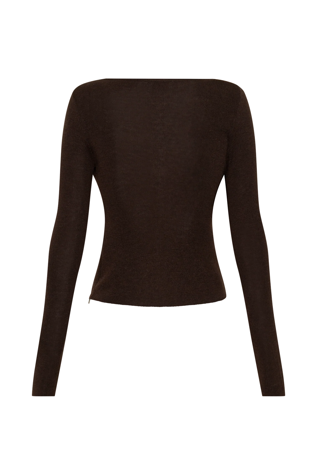 Culver Draped Twist Knit Top Chocolate