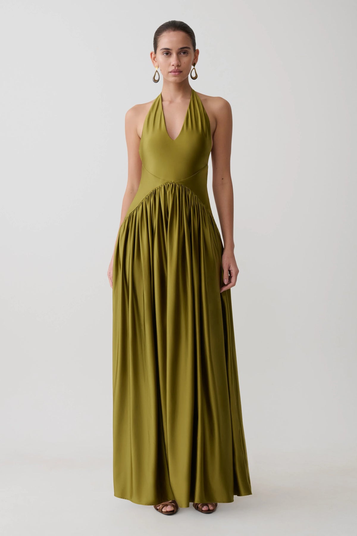 Cypress Halter Maxi Dress Olive