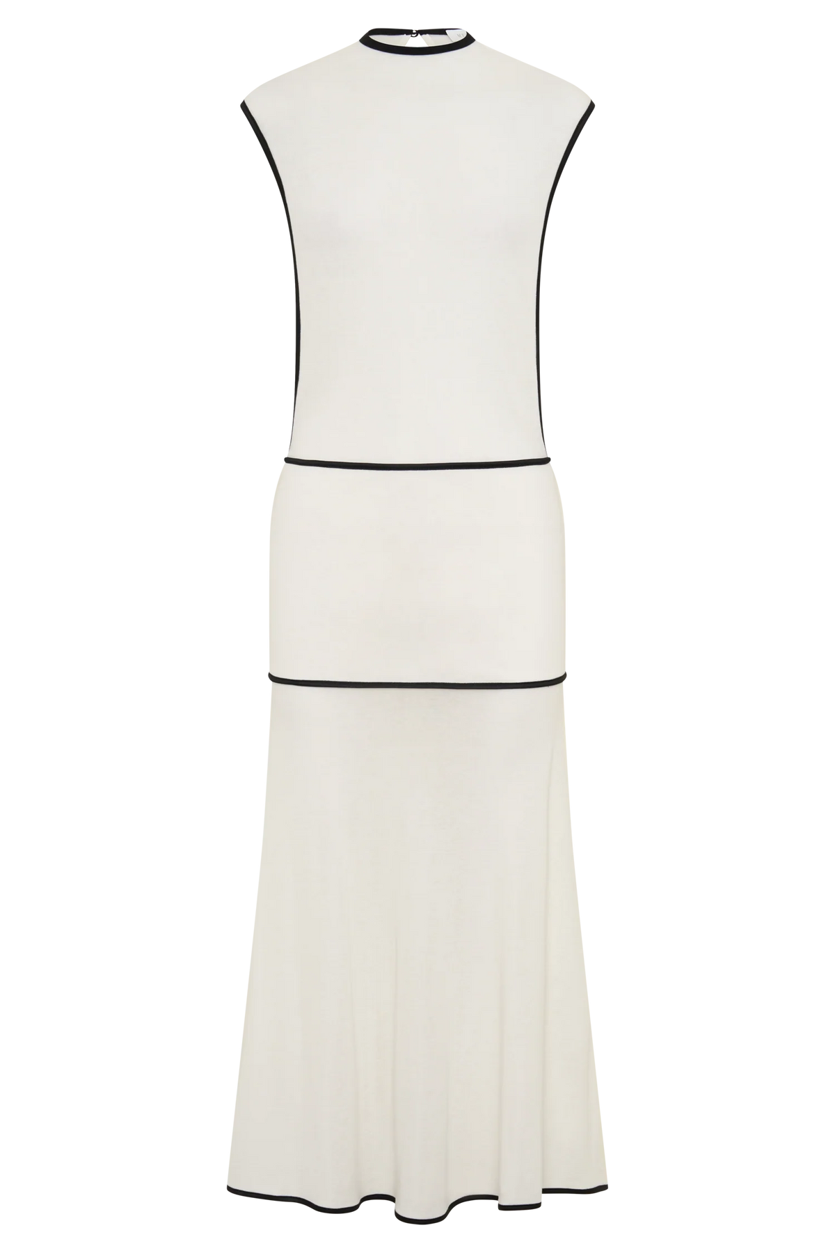 Aris Sleeveless Sheer Maxi Dress Black White