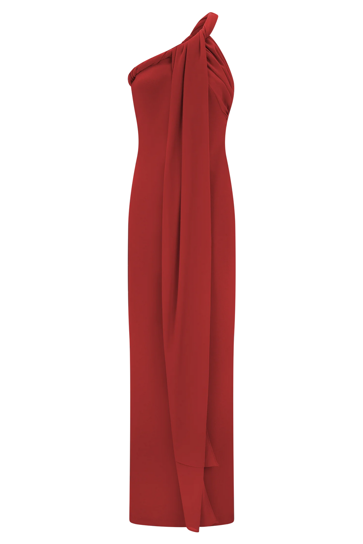 Philippa Knotted Crepe Maxi Dress Ruby